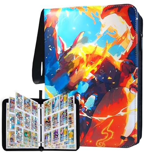 Album Cartas,50 Páginas 900 Cartas Álbum Coleccionables, Transparente e Impermeable PU,Ideal para Miños y Coleccionistas