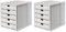 HAN Schubladenbox SYSTEMBOX 1450-11 in Lichtgrau – Ordnungsbox DIN A4 – Aufbewahrungsbox mit geschlossenen Schubladen (2er Set)