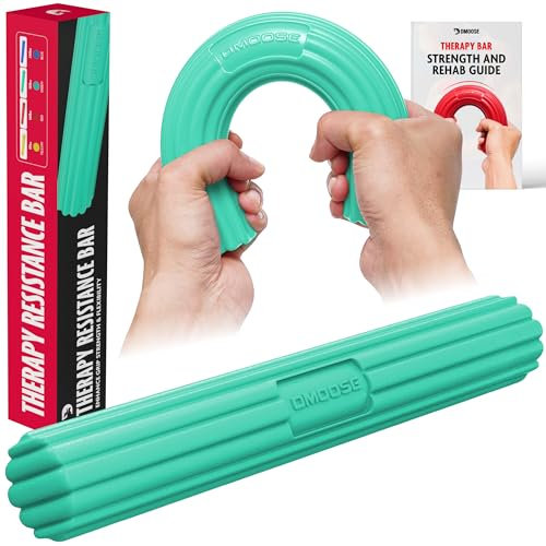 Barra di resistenza flessibile DMoose Fitness per terapia fisica - Materiale antiscivolo inodore, barra per esercizi per il sollievo del gomito del tennista - Allenatore di forza dell'avambraccio
