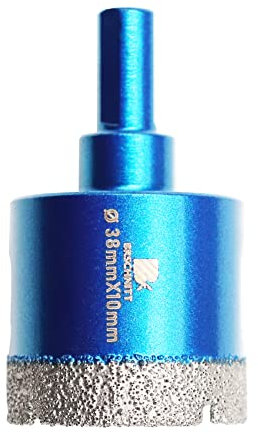 Dry Diamond Core Drill Bit Set,BRSCHNITT 38mm Diamond Hole Saw Core Drill Bit with Triangle Shank for Porcelain Tile Ceramic Stone Granite Marble