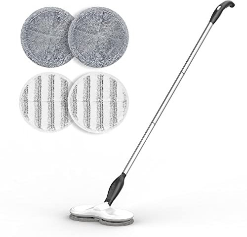 KOJEO Electric Mop for Floor Cleaning, As Seen On TV, Cordless Spin Mopper Motorised Electric Mops for Hardwood Tile Laminate Floor Daily Light Cleaning (No Water Tank)