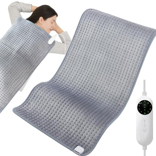 Extra Large Heating Pads for Back Pain Relief & Period Cramps,20x40 King Size, with Upgraded 10 Temperature Controllers and 3 Timer Options,Machine Washable, Birthday Gifts for Women Men