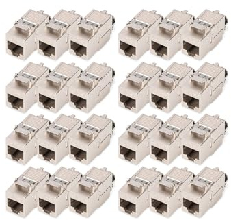 DIGITUS Modulo Keystone Cat 8.1-24 Pezzi - Presa di Rete RJ45 Cat8 schermato - 2000 MHz - 25GBase-T & 40GBase-T - 25 Gbit/s & 40 Gbit/s - AWG 26/7 a AWG 22/1 - Montaggio Senza Attrezzi