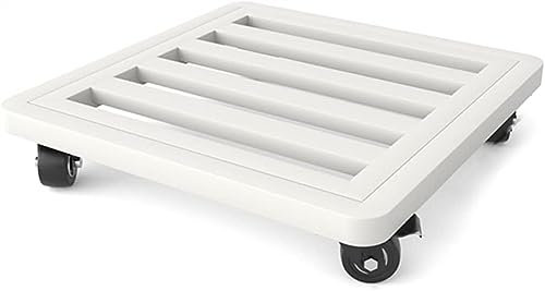 Pflanzenständer, Pflanzencaddy für den Innenbereich mit Rädern, robuster Pflanzenständer aus Metall, Pflanzencaddy, bewegliches Blumentopftablett (Farbe: Weiß, Größe: 40 cm) (Schwarz 60 cm) (Weiß 50