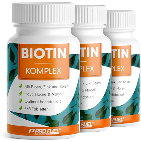 Biotin hochdosiert 10.000 mcg - 1095 Tabletten - hochwertiger 3-in-1 Komplex: Biotin, Zink (10 mg) und Selen (55 µg) - mit Zink-Bisglycinat und 3 Selen-Formen - laborgeprüft mit Zertifikat - 3x365