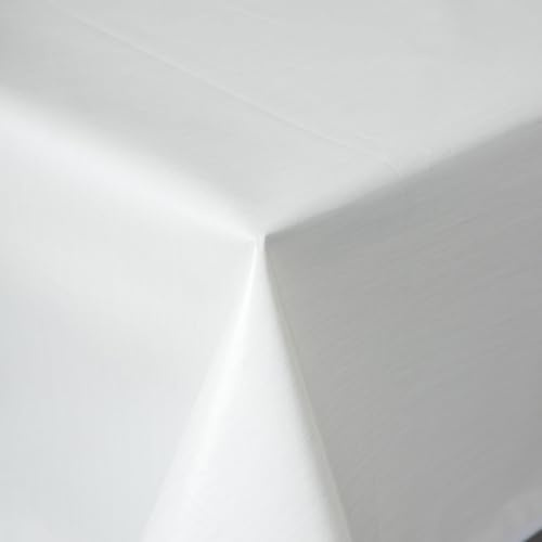 texpot Nappe de table en toile cirée 130 x 260 cm avec lignes lavable avec ourlet en polyester pour table de jardin