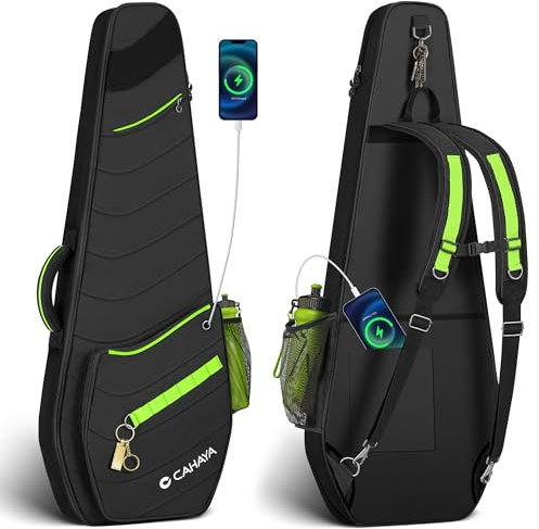 CAHAYA Softshell E-Gitarren Tasche Outdoor - 12mm Dicke Polsterung Gigbag für E-Gitarre mit Vordertaschen, Gesäßtaschen, Seitentaschen, DIY Klebepatches - Modisch E-Gitarrentasche für ST, LP und Tele