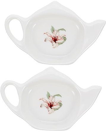 VINTORKY 2 Stück Keramik Teebeutel Untersetzer Teeuntersetzer Für Haushalt Exquisiter Teebeutelhalter Leicht Zu Reinigen Für Teestuben Und Restaurants