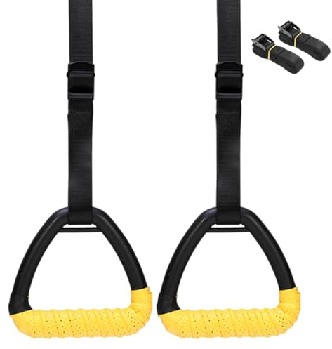 Gymnastikringar Calisthenics Gymnastik Träningsutrustning | Halkfria Justerbara Remmar Pull Up Ringar för Hemmagym Träning Sport Fitness Cardio Kondition Dans Familjerum Hus Vuxen