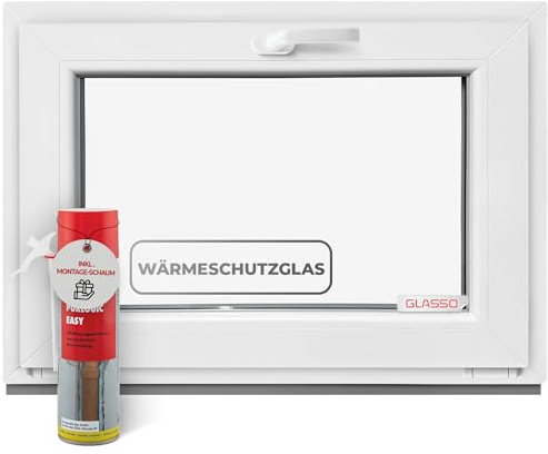 Ventana basculante de 40 x 70 cm, doble acristalamiento, todos los tamaños, ventanas de plástico con perfil de 60 mm, 400 x 700 mm, perfecta para ventanas de jardín, ventanas de garaje, sótano con