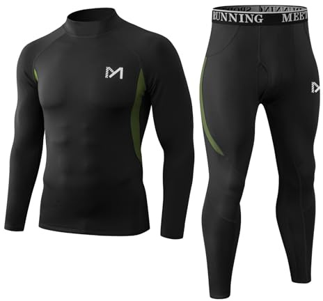 MEETYOO sous-vêtements Thermiques Homme à Manches Longues Ensemble Haut et Bas pour Hiver, Respirant et Anti-Humidité - pour Sports d'Extérieur, Chasse, Ski