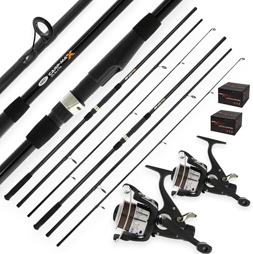 2 x NGT Carp Max 12ft 3pc Carp Rod 2.75lb Test Curve + Max 40 Reels Carp Fishing