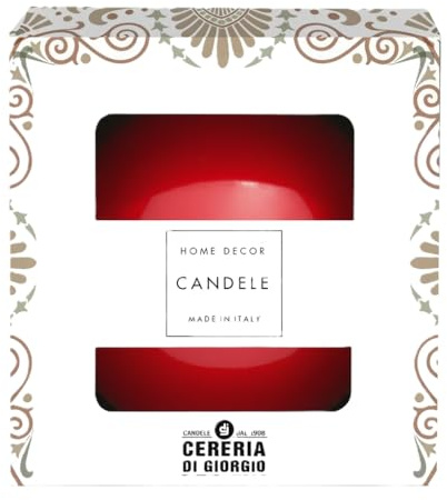 Cereria Di Giorgio - Candela Sfera decorativa laccata - Diametro 10 cm - Colore Rosso - Durata 49 Ore - Confezione Regalo - Home Decor Collection- Artigianale
