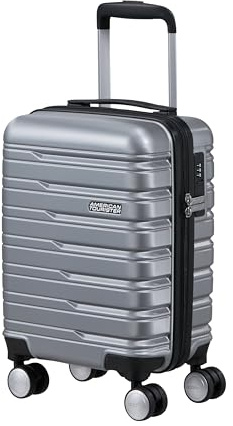 American Tourister Flashline - Kabinväska 40X30X20 Cm, Handbagage För Ryanair, Wizz Air & Vueling, Hårdskalväska Med Avtagbara Hjul, Tsa-Lås, Silver