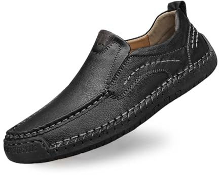 Generisch Traditional Shoes Men's Haferl Shoes for Men Genuine Leather Men's Shoes for Oktoberfest and Celebrations Medieval Costume Shoes Suit Shoes Trainers, black, 9.5 UK