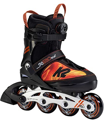 K2 Skates pojkar Inline Skates SK8 HERO BOA ALU, svart – orange, 30F0118