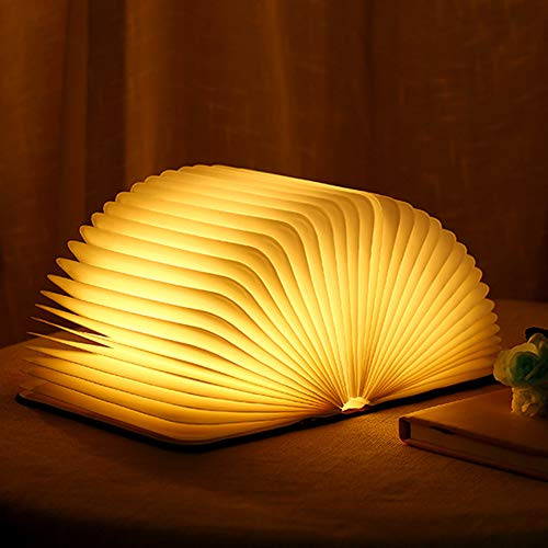 Lampada a LED, pieghevole, lampada da libro, luce illuminazione d'atmosfera, ricaricabile tramite USB, bianca calda, notturna, comodino per bambini, fidanzata, regalo la casa