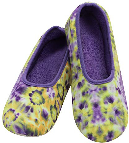 Snoozies 2 Dye for Tie Dye Ballet Slippers Tie Dye (Purple, L)