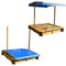 HORI Sandkasten | 120 x 120 x 120 cm | Sandkiste Kindersandkasten mit verstellbaren Dach | einfacher Aufbau | Komplettset