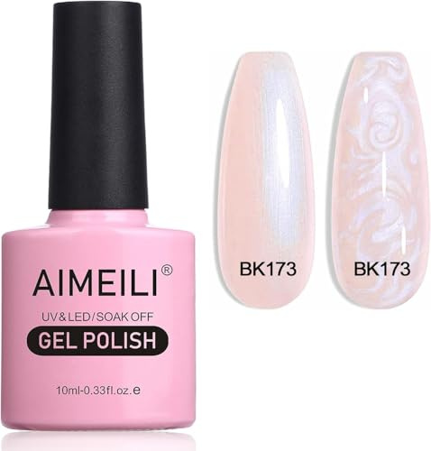 AIMEILI Perlen-Nagellack schimmerndes Meerjungfrauen-Gel Soak-Off UV-Nagellack, 10 ml