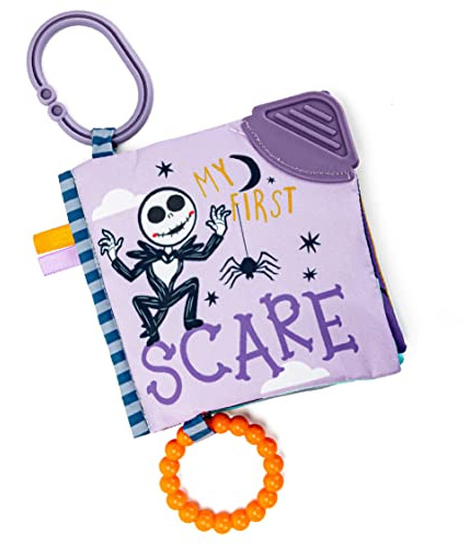 Kids Preferred Disney Nightmare Before Christmas My First Scare Jack Skellington Soft Book Baby Teething Crinkle Book with On-The-Go Clip, Crinkle Pages, and Teethers, Multicolor