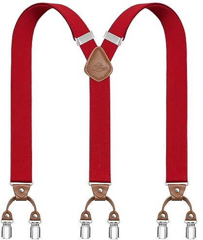 Dresime Bretelle Uomo Eleganti Elastici Registrabili Bretelle a Forma di Y con 6 Extra Forte Clip Larghe 3.5cm per e Uomo Donna