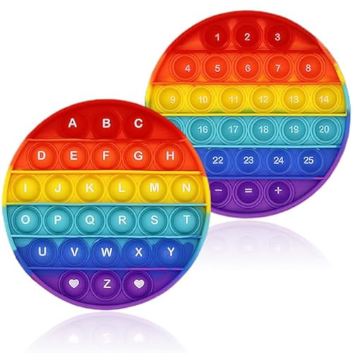 Yeefunjoy Pop Sensory Fidget Toy, Bubble Anzahl Stressabbau Spielzeug, Rainbow Plopper, Werkzeug Pädagogisches für Kinder, Sensory Fidget Spielzeug Brief Zahlen Lernspielzeug