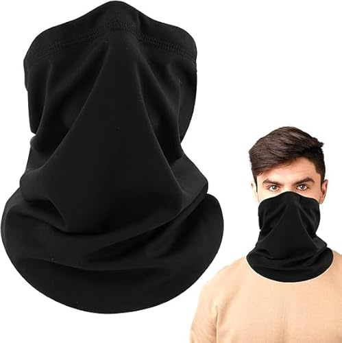 WchoeSS Neck Warmer Scarf, Snoods for Men and Women Warm Scarves Winter Thick Fleece Thermal Windproof Balaclava Mask Hat Neck Tube For Mens Women (Black)