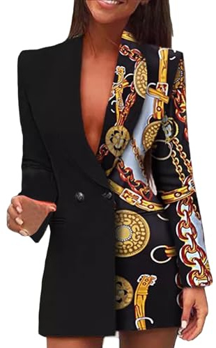 Vestido tipo blazer para mujer, con purpurina, con lentejuelas, botones brillantes, vestidos de retazos, ropa exterior, fiesta, club, cóctel, noche, festival, traje metálico, abrigos elegantes, ropa