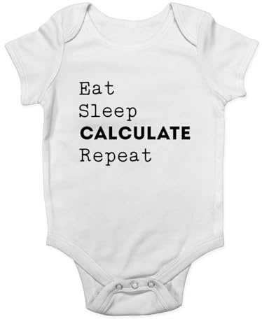 Shopagift Eat Sleep Calculate Repeat Baby Vest Maths Mathematics Bodysuit Boys Girls