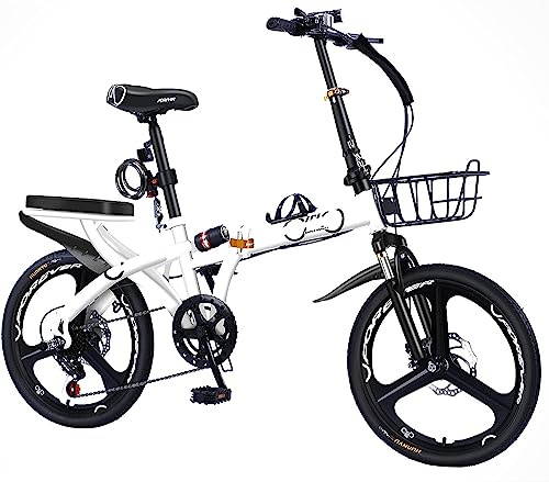 Bicicletta pieghevole per adulti, bicicletta pieghevole con 7 marce Bicicletta da città pieghevole facile con freno a disco, per campeggio per adulti Altezza regolabile C, 16 pollici