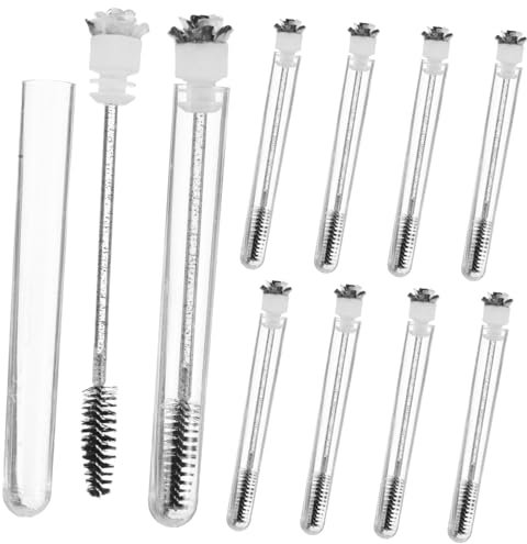 TOVINANNA 10pezzi Spoolie Brush Con Tubo Per Mascara Applicatore Elegante Per Extension Ciglia Scovolini Professionali Per Trucco Per Occasioni Speciali e Uso Quotidiano