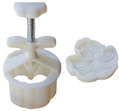 Stampo per torta a forma di luna a pressione manuale con fiore di pesca timbro per biscotti Moon Cake Maker Midi Cam Festival Making Cookie Pastry Tool