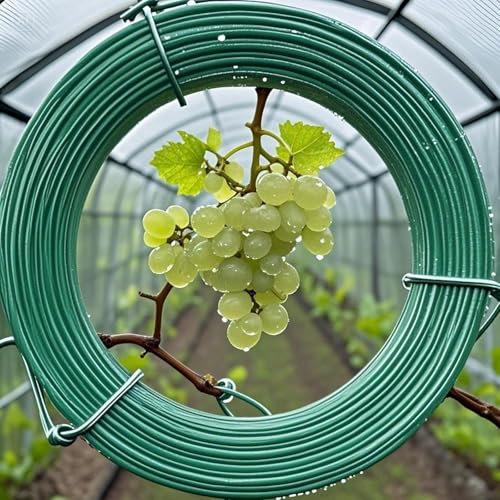 KARAT Fil de Tension en Métal plastifié Vert Ø3,1mm en Rouleau, Fil métal Enduit PVC, Fil Tension pour clôture, Jardin, Bricolage, vignoble, tuteur des Plantes (Vert, 110 m)