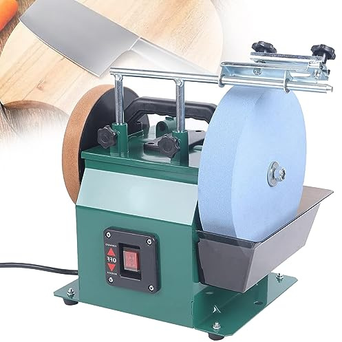 LVSEWOA Affilatrice elettrica per coltelli, utensile da banco per affilare coltelli, affilatrice a Pietra bagnata Multifunzione bidirezionale raffreddata ad Acqua