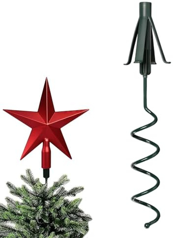 Soporte de punta para árbol de Navidad, soporte estable en espiral, soporte estabilizador para árbol de Navidad, para interior y exterior, vacaciones, fiestas, familia, amigos
