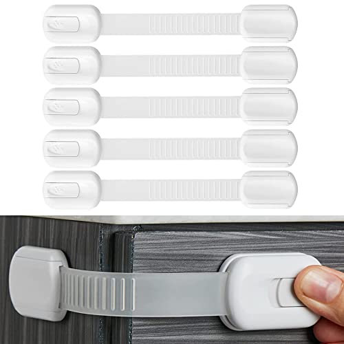 Kindersicherung Schubladen, 6 Stück Schubladensicherung, Baby und Kinder Schrank, Selbstklebende für Tür Schränke Kühlschrank Schrankschloss ohne bohren mit Kleber 3M klebeband