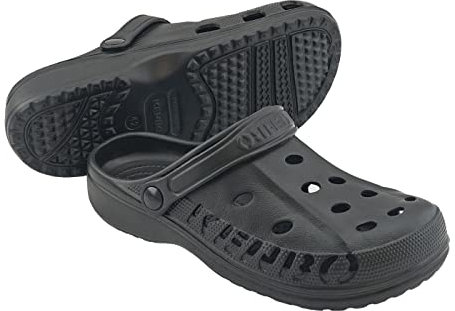 Kenbo Clogs Gartenschuhe Badeschuhe Pantoletten Hausschuhe Freizeit Praxis Gr. 36-49 (Black, eu_Footwear_Size_System, Adult, Numeric, medium, Numeric_44)