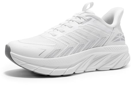ALLSWIFIT Women's Slip On Walking Shoes Running Comfortable Tennis Breathable Non Slip Athletic Gym Workout Cross Training Fashion Sneakers,Size 11,White,SARR034W