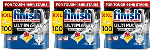 Finish Ultimate Infinity Shine Dishwasher Tablets bulk | Scent : Lemon | Size: 300 Dishwasher Tabs (100 tabs x 3) |Ultimate Clean and Shine