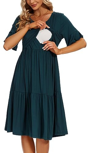 Smallshow Robe Allaitement Femme Manches Courtes Robes Maternité