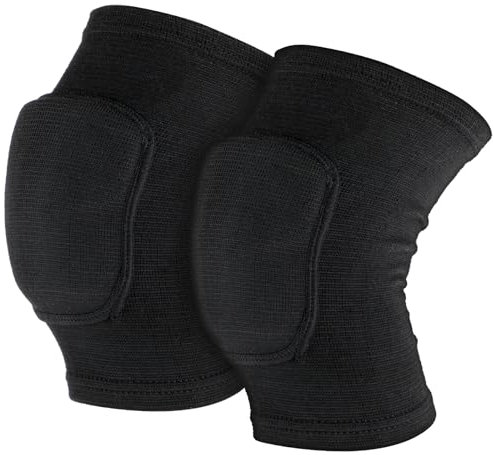 Sibba Kids Knee Pad, Breathable Elastic Knee Brace, Anti-Slip Padded Sponge Knee Protector for Volleyball Dance Running Skating Basketball Football Sports (Black, M)