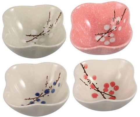 Hoement 4pezzi Piatti Per Salsa in Ceramica Ciotole Per Salsa Di Soia Contenitori Per Alimenti Per Agrodolce, Condimenti e Uso Quotidiano