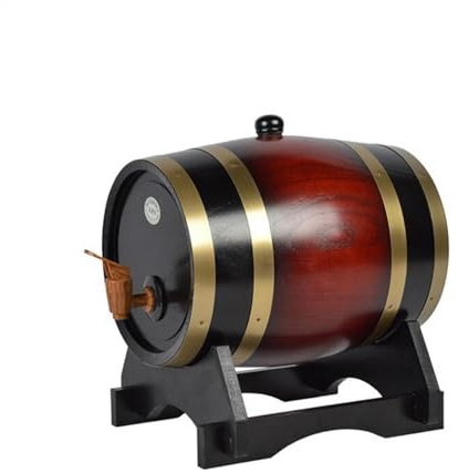 Barril De Vino: Barril Dispensador De Vino De 1,5 L Y 3 L, Barril De Cerveza De Madera, Barril De Envejecimiento En Roble | Barril De Envejecimiento De Roble Con Soporte Y Espiga, Barril De Madera Par
