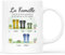 Cadeau Plus Mug Personnalisé Prénom - La Famille C'est Là Où La Vie Commence - Cadeau Papa Personnalisé, Cadeau Personnalisé Mamie (5 Membres)