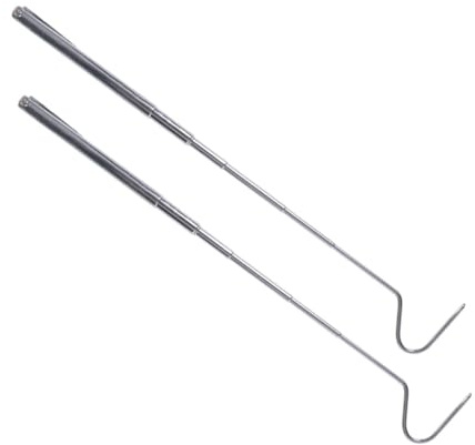 HIAKDOFT 2 Pezzi Ganci Serpente Estensibili in Acciaio Inossidabile per Cattura Rettili Robusti e Leggeri Strumenti Sicuri e Resistenti per Manipolazione e Lucertole