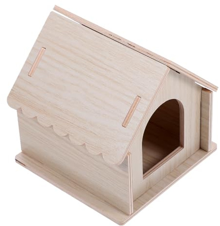 MOTHNUR Maison Bois pour Hamster et Petits Animaux Cachette Résistante et Sûre Cabane Confortable pour Cochon Écureuil Hérisson Accessoire Habitat Naturel