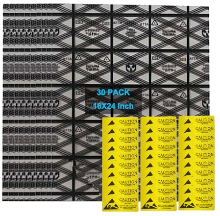 Antistatic Bags 20pcs 16 X 24 inches ESD Shielding Bags with Anti-Static Labels for Hard Drive SSD HDD Motherboard Video Card RAM Electronic Devices