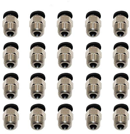 3Dman PC4-M10 Male Straight Pneumatic PTFE Tube Push In Quick Fitting Connector for E3D V6 Long Distance Bowden Extruder 3D Printers-20pcs