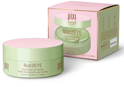 Pixi Beauty NutrifEYE Eye Patches | Parches Ojos Bolsas y Ojeras con Flor de Rosa, Aloe Vera y Manzanilla para Hidratar y Calmar el Contorno de Ojos | 30 Pares/60 Unidades